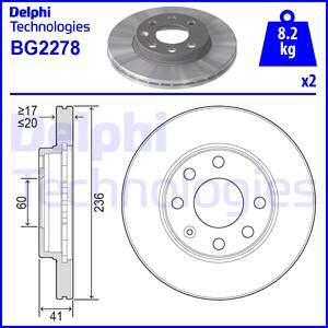 DELPHI stabdžių diskas BG2278