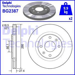 DELPHI stabdžių diskas BG2387