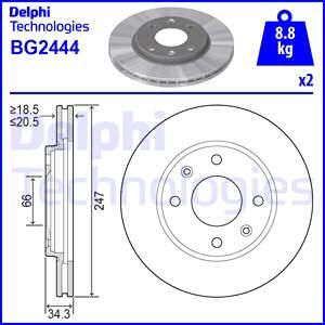 DELPHI stabdžių diskas BG2444