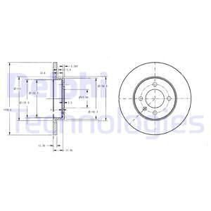 DELPHI Тормозной диск BG2454