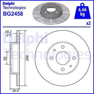 DELPHI stabdžių diskas BG2458
