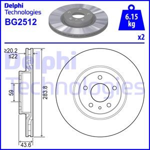 DELPHI stabdžių diskas BG2512