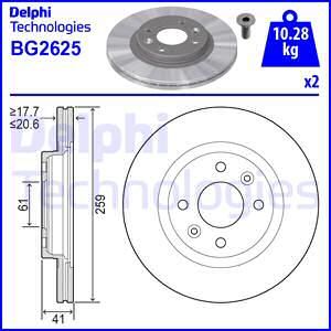 DELPHI stabdžių diskas BG2625