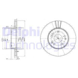 DELPHI stabdžių diskas BG2677