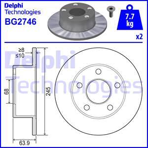 DELPHI stabdžių diskas BG2746