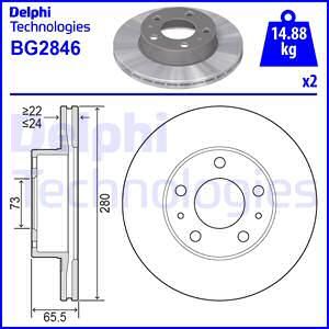 DELPHI stabdžių diskas BG2846