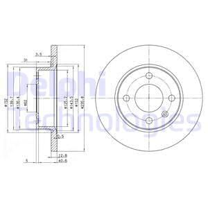 DELPHI Тормозной диск BG2910