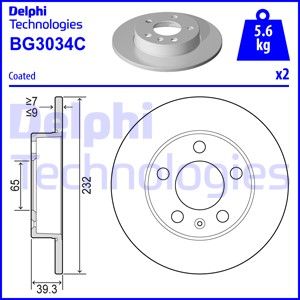 DELPHI stabdžių diskas BG3034C