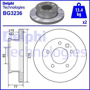 DELPHI stabdžių diskas BG3236