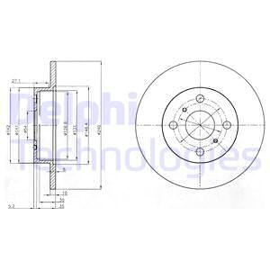 DELPHI Тормозной диск BG3270