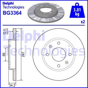 DELPHI stabdžių diskas BG3364