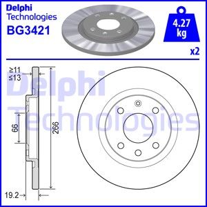 DELPHI stabdžių diskas BG3421