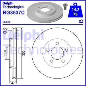 DELPHI stabdžių diskas BG3537C