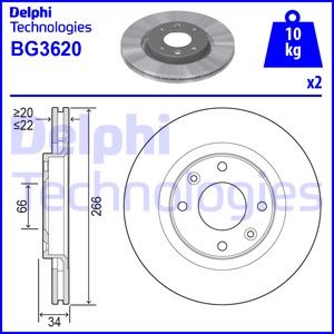 DELPHI stabdžių diskas BG3620