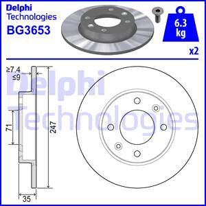 DELPHI stabdžių diskas BG3653
