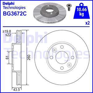 DELPHI stabdžių diskas BG3762