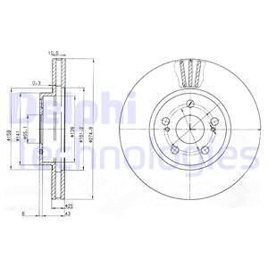 DELPHI Тормозной диск BG3823