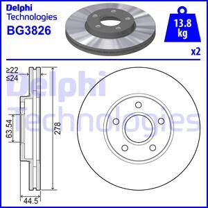DELPHI stabdžių diskas BG3826