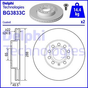 DELPHI stabdžių diskas BG3833C