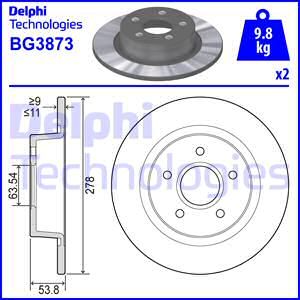 DELPHI stabdžių diskas BG3873
