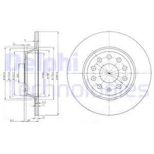 DELPHI Тормозной диск BG3954