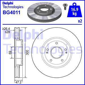 DELPHI stabdžių diskas BG4011