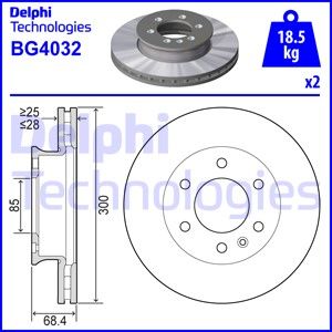 DELPHI stabdžių diskas BG4032