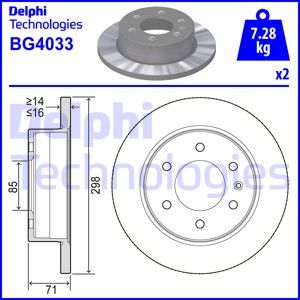 DELPHI stabdžių diskas BG4033