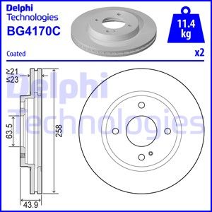 DELPHI stabdžių diskas BG4170C