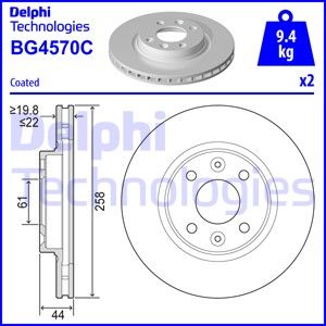 DELPHI stabdžių diskas BG4570C