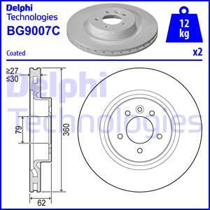 DELPHI stabdžių diskas BG9007C