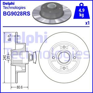 DELPHI stabdžių diskas BG9028RS