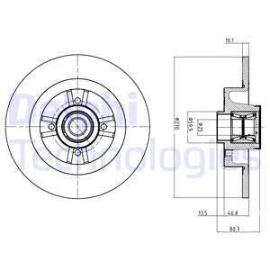 DELPHI Тормозной диск BG9032RSC