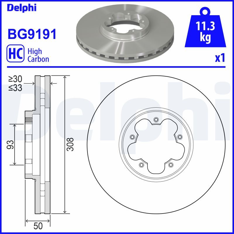 DELPHI Тормозной диск BG9191