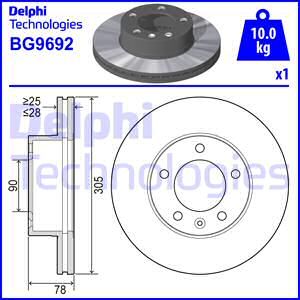 DELPHI stabdžių diskas BG9692