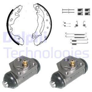 DELPHI Комплект тормозных колодок, стояночная тормозная с KP939