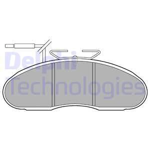 DELPHI Комплект тормозных колодок, дисковый тормоз LP1096