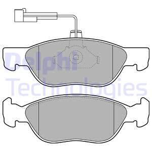 DELPHI Комплект тормозных колодок, дисковый тормоз LP1586