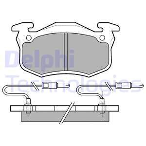 DELPHI Комплект тормозных колодок, дисковый тормоз LP491