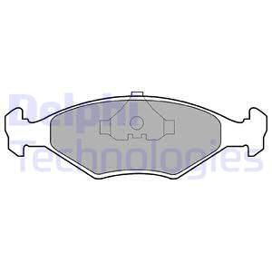 DELPHI Комплект тормозных колодок, дисковый тормоз LP677