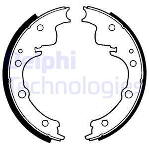 DELPHI Комплект тормозных колодок, стояночная тормозная с LS1195