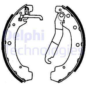 DELPHI Комплект тормозных колодок, стояночная тормозная с LS1702