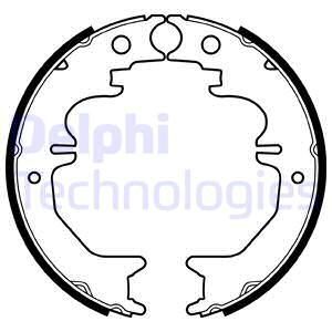 DELPHI Комплект тормозных колодок, стояночная тормозная с LS2053