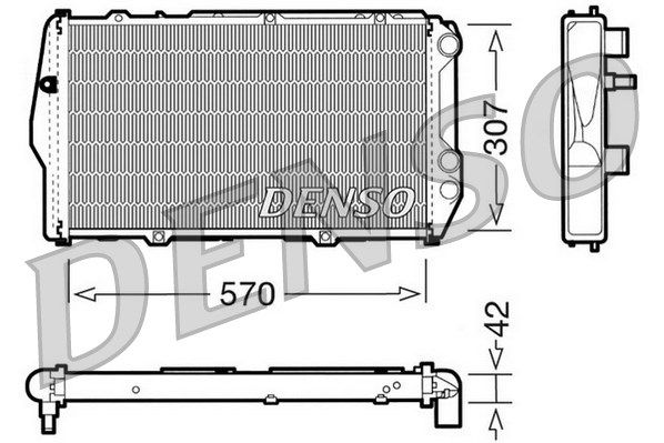 DENSO radiatorius, variklio aušinimas DRM02001