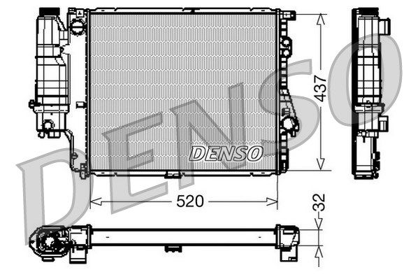 DENSO radiatorius, variklio aušinimas DRM05043