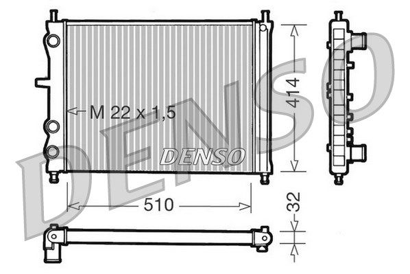 DENSO radiatorius, variklio aušinimas DRM09024