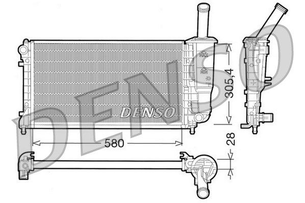 DENSO radiatorius, variklio aušinimas DRM09108