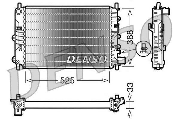 DENSO radiatorius, variklio aušinimas DRM10025