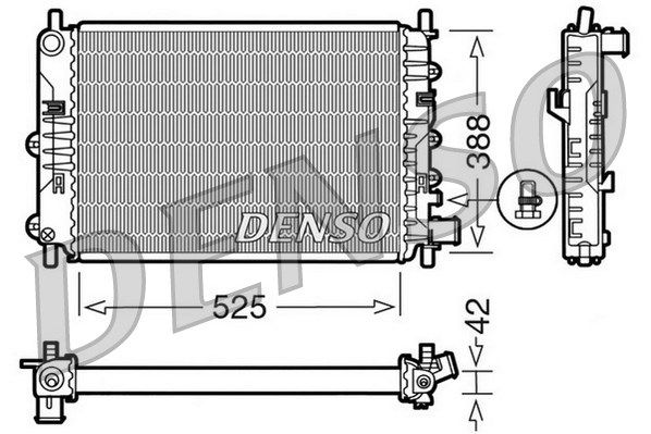 DENSO radiatorius, variklio aušinimas DRM10026