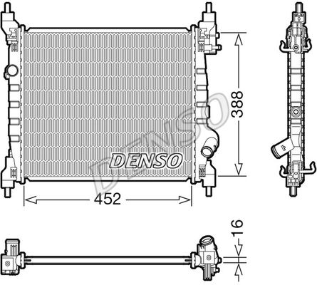 DENSO radiatorius, variklio aušinimas DRM15014
